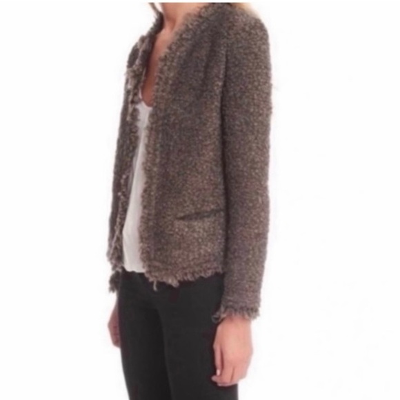 IRO Coffey Dusty Brown Boucle Jacket - Picture 6 of 9